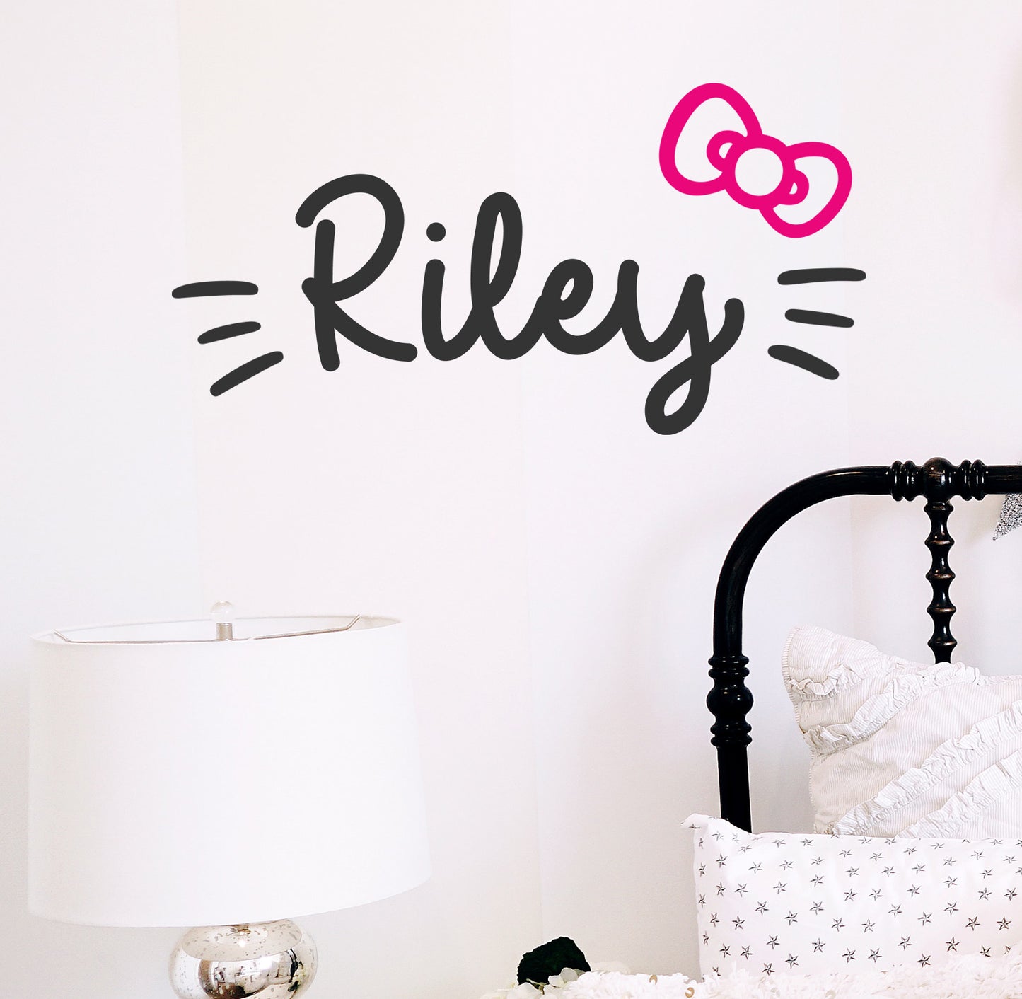 Kitty cartoon style custom name decal cat